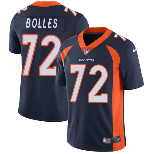 Nike Broncos #72 Garett Bolles Navy Blue Alternate Men's Stitched NFL Vapor Untouchable Limited Jersey - Click Image to Close